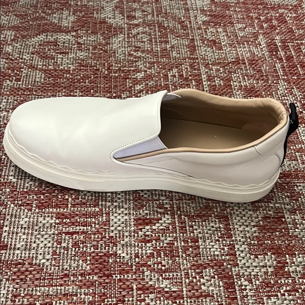 Chloe White Slip-On Sneakers - Picture 5 of 9